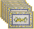 Lemon Branches Fabric Placemats,Vintage Rustic Country Table Placemats