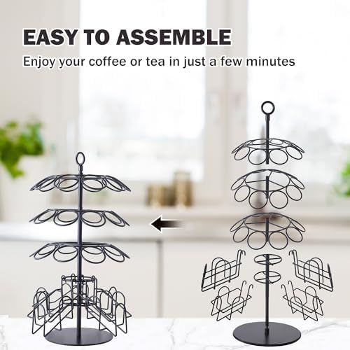 Tea Bag Organizer Compatible with K-Cup Pods, 60-Bag 30-Pod Stand