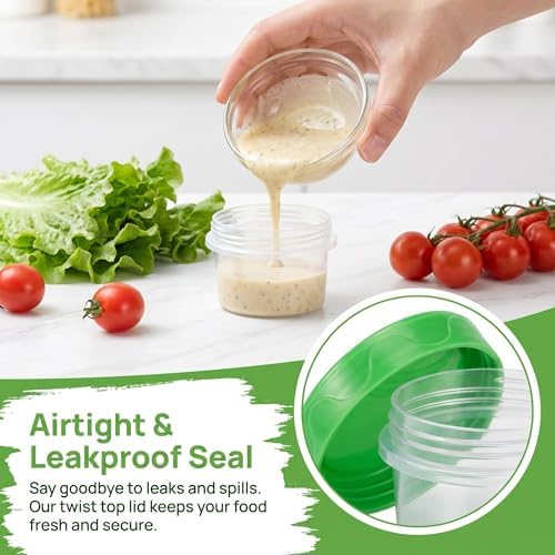EONJOE 2oz Airtight Small Plastic Food Storage Containers with Lids