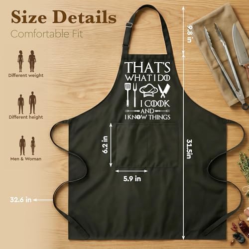 Funny Cooking Apron for Men, That’s What I Do I Cook and I Know
