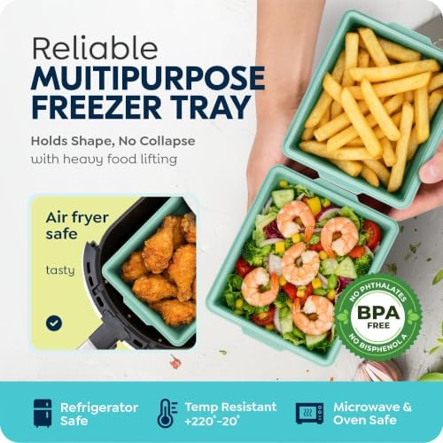 2 Cup Silicone Freezer Molds with Lids, 4 Pack Freezer Trays