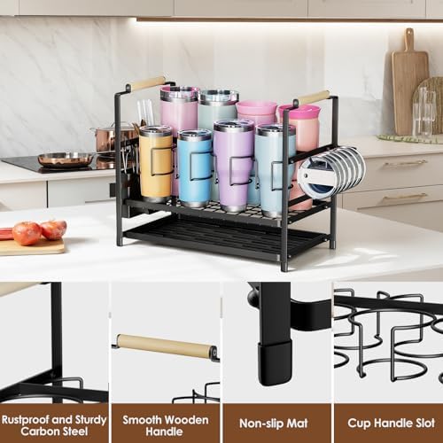Housolution Water Bottle Tumbler Storage Organizer Drying Rack for