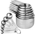 Laxinis World Stainless Steel Measuring Cups and Spoons Set, 13-Piece