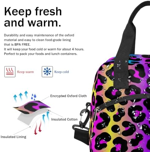 Pardick Leopard Insulated Lunch Bag for Women