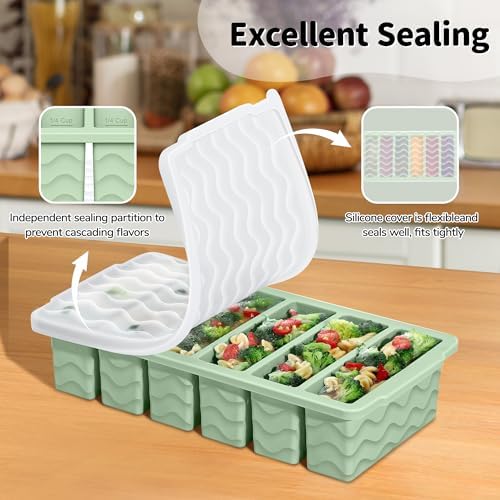 3-Pack Silicone Freezer Trays with Lid, Soup Freezer Container Molds