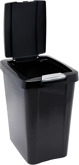 Sterilite 10439004 7.5 Gallon Black Plastic TouchTop Wastebasket - Image 3
