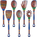 Gudamaye Pakkawood 7-Piece Wooden Cooking Utensils, Wooden Spoons for
