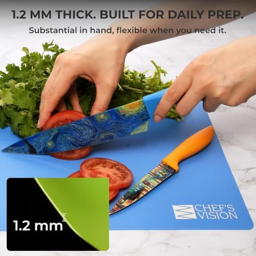 Chef’s Vision Flexible Plastic Cutting Mats, 6-Pack, 15" x 12", 1.2mm