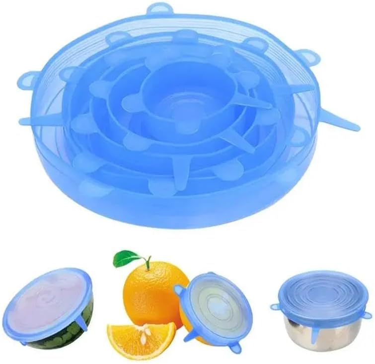 Reusable Silicone Bowl Lids, 6-Piece Stretch Covers