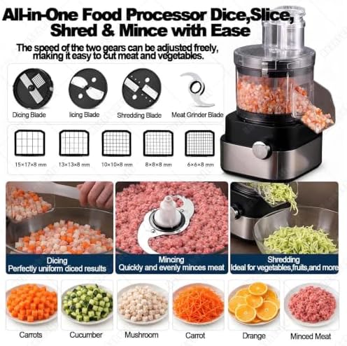 5 in 1 Commercial Food Processor 5l Anti-Slip Electric Onion Potato