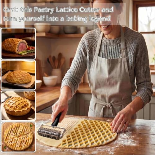 AMPSEVEN Pastry Lattice Roller Cutter - Professional Stainless Steel