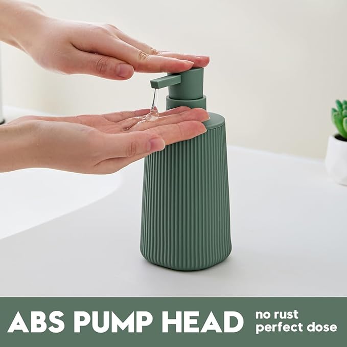 Small Soap Dispenser for Bathroom and Kitchen, Modern Farmhouse Striped Style - Image 3