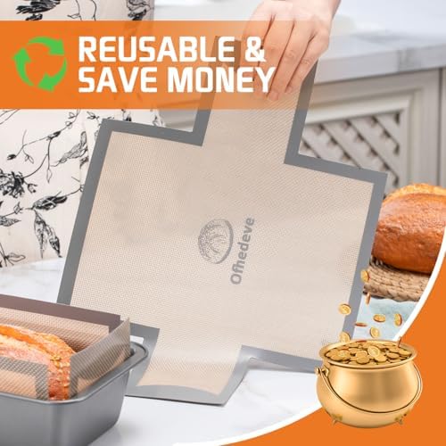 2 pack Silicone Bread Loaf Pan Liners, Nonstick and Reusable Bread pan