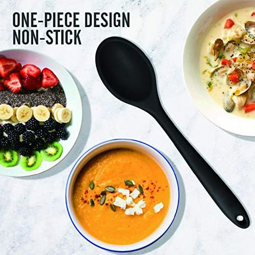 2 Pcs Silicone Spoons for Cooking Heat Resistant, Hygienic Design