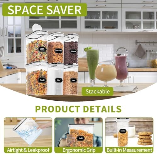 8PCS Large Cereal Storage Containers, 4L/135.2 oz
