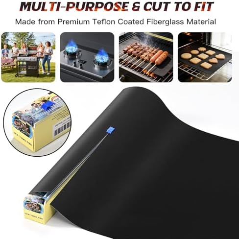 16.45 x 142 Inch Grill Mats for Outdoor Grill,Cut to Any Size Grill