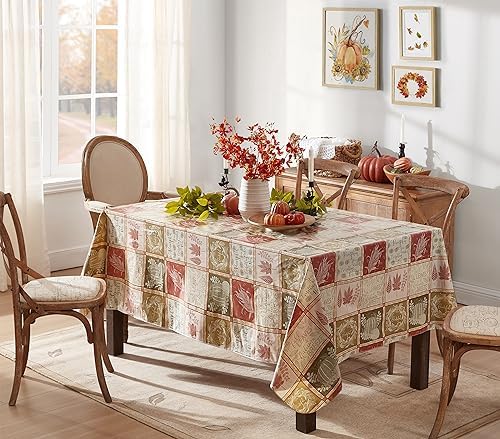 Thanksgiving Harvest Breeze 60 x 84 Inch Rectangle Vinyl Tablecloth