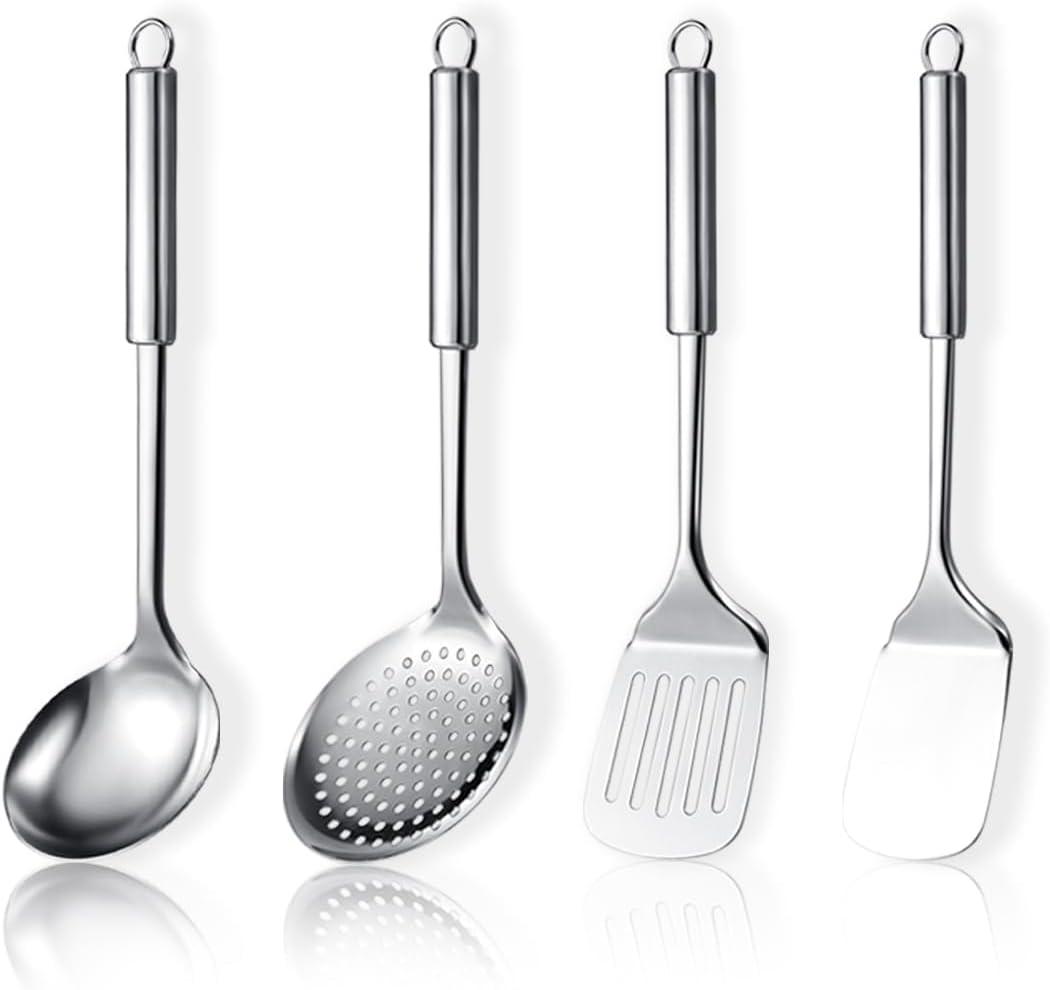 Stainless Steel Cooking Utensils Set 4 Pieces, Kitchen Tools Set