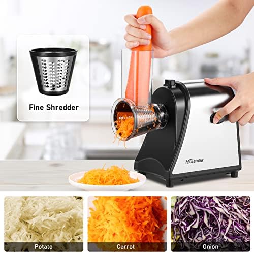 250W Electric Slicer/Shredde for Block Cheese, 5 In 1 Professional