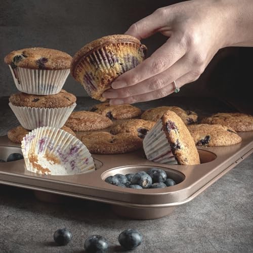 HAPPIELS 12 Cup Muffin Pan Nonstick, PFOA & BPA Free