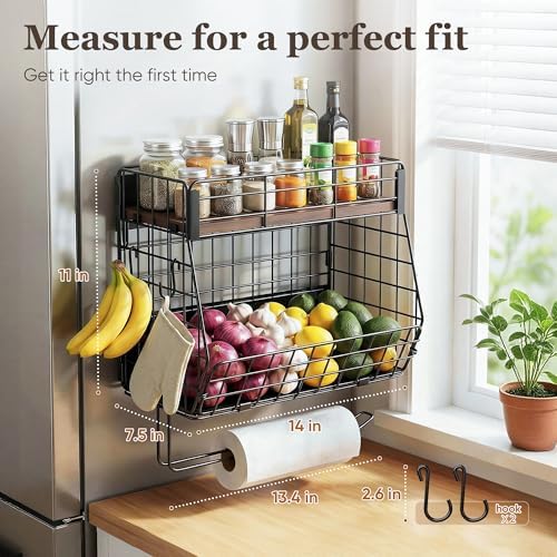 Magnetic Spice Rack for Fridge with Paper Towel Holder