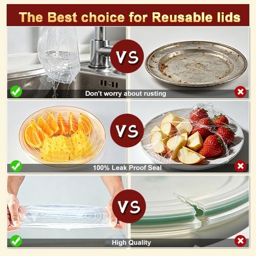 Reusable Silicone Stretch Fresh-Keeping Lids, 6 Sizes