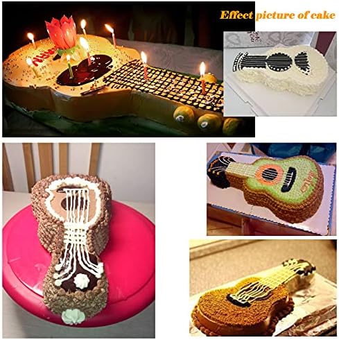 Guitar Shaped Cake Pan, Aluminum 3D Birthday Cake Mold Baking Mould