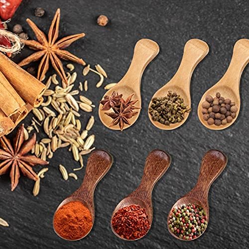 12 Pieces Small Wooden Spoon, SourceTon 3.35 Inches Salt Spoon Honey