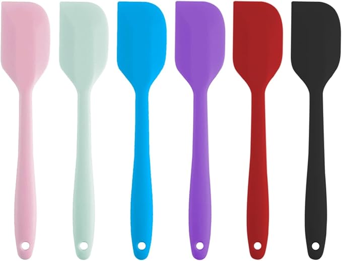 Silicone Spatula Set 6 Pack 8.5 inch Small Rubber Spatula Heat Resistant Mini by KitchenGIMS