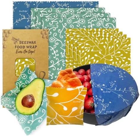 9 Pack Reusable Beeswax Wraps For Food - Zero Waste, Organic Bee wrap