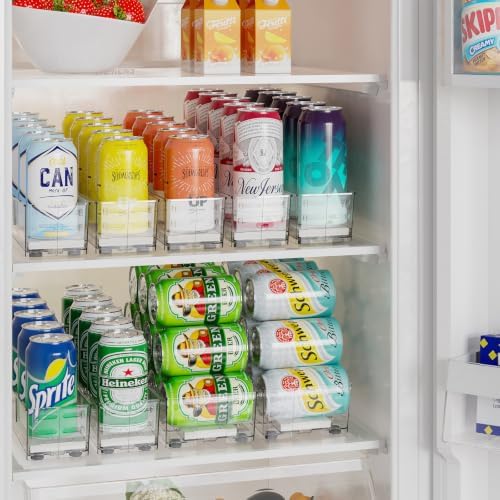 3-Pack Self-Pushing Drink Organizer for Fridge, Expandable