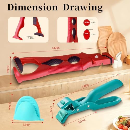 4PCS Hot Plate Grippers with Silicone Sleeves