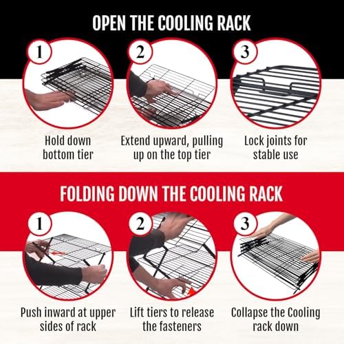 4-Tier Collapsible Cooling Rack For Baking - Expandable & Foldable