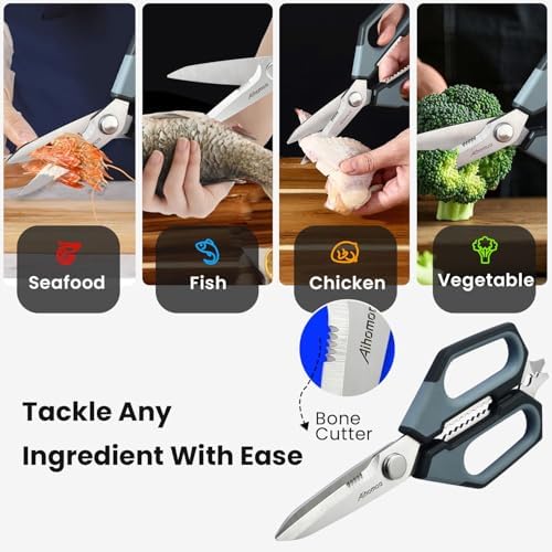 Nordic-Style Kitchen Shears with Bone Cutter, Detachable Kitchen