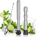 Stainless Steel Cocktail Muddler for Cocktails Set, 8 & 12 Inch