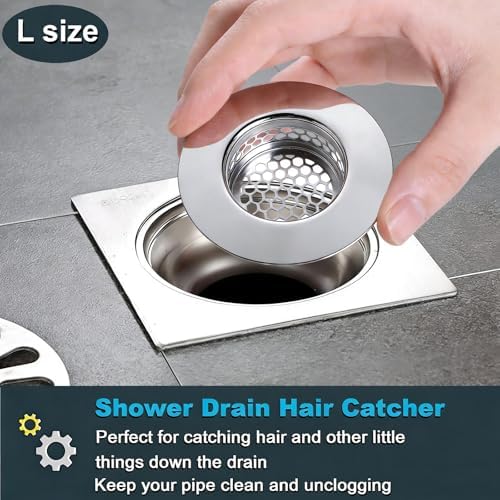 Bathroom Drain Strainers (Set of 3 Sizes), Hair Catcher for Bathroom
