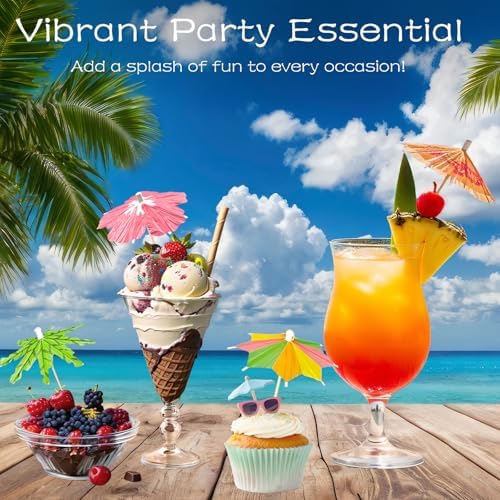 600 Pack Drink Umbrellas Cocktail Picks, Assorted Mini Paper Umbrella