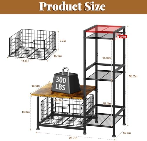 Mini Fridge Stand with Storage Drawer