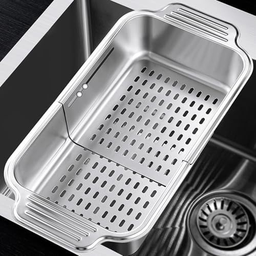 Over Sink Strainer Expandable Colander Basket