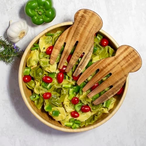 TB Home Salad Hands – Acacia Wood Salad Serving Utensils for Tossing &