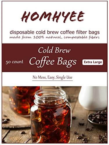 Disposable Cold Brew Coffee Filters - 50 Count Single Use Filter Sock
