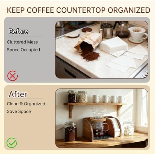 Acacia Coffee Caddy Station Organizer Stand for Chemex Pour Over Maker