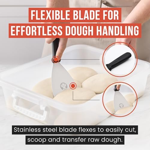 Chef Pomodoro Stainless Steel Bench Scraper, Pizza Dough Cutter