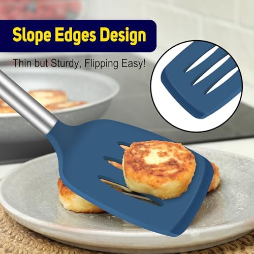 HOTEC Silicone Spatula Set of 2 Heat-Resistant 600°F & BPA-Free