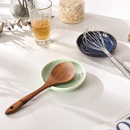 Ceramic Spoon Rest for Stove Top, 5" Spoon Holder for Kitchen Counter