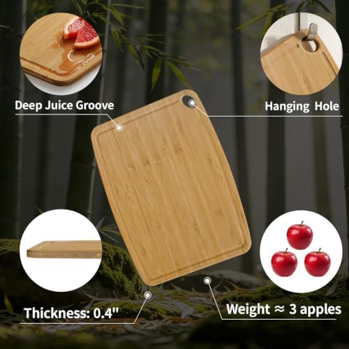 Dishwasher Safe Cutting Board,Bamboo Cutting Board with Juice Groove