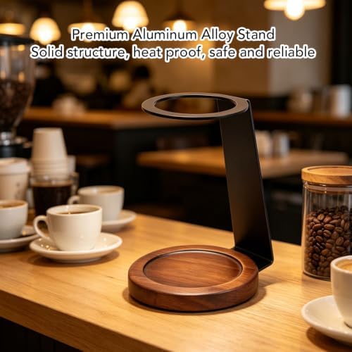 Asixxsix Pour Over Coffee Maker Set, Aluminum Alloy, Solid Wood Coffee