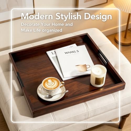 Joy&Grace Large Square Ottoman Tray for Living Room and Coffee Table