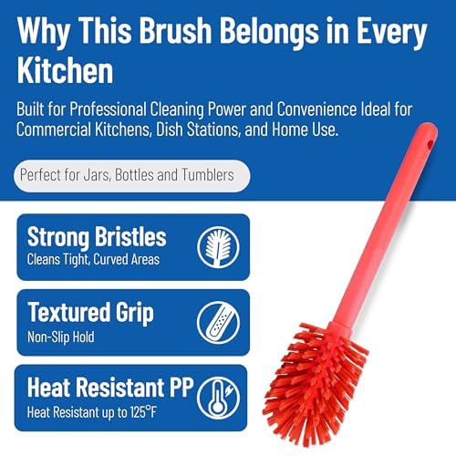 SPARTA Large Water Bottle Brush Ideal for Wide-Mouth Jars, Bottles and
