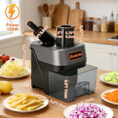 Anatole 6-in-1 Commercial Food Processor Vegetable Chopper